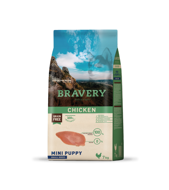 BRAVERY CHICKEN MINI PUPPY SMALL BREEDS 7 kg.